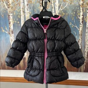 Pink Platinum Black Shimmering Jacket with Pink Details